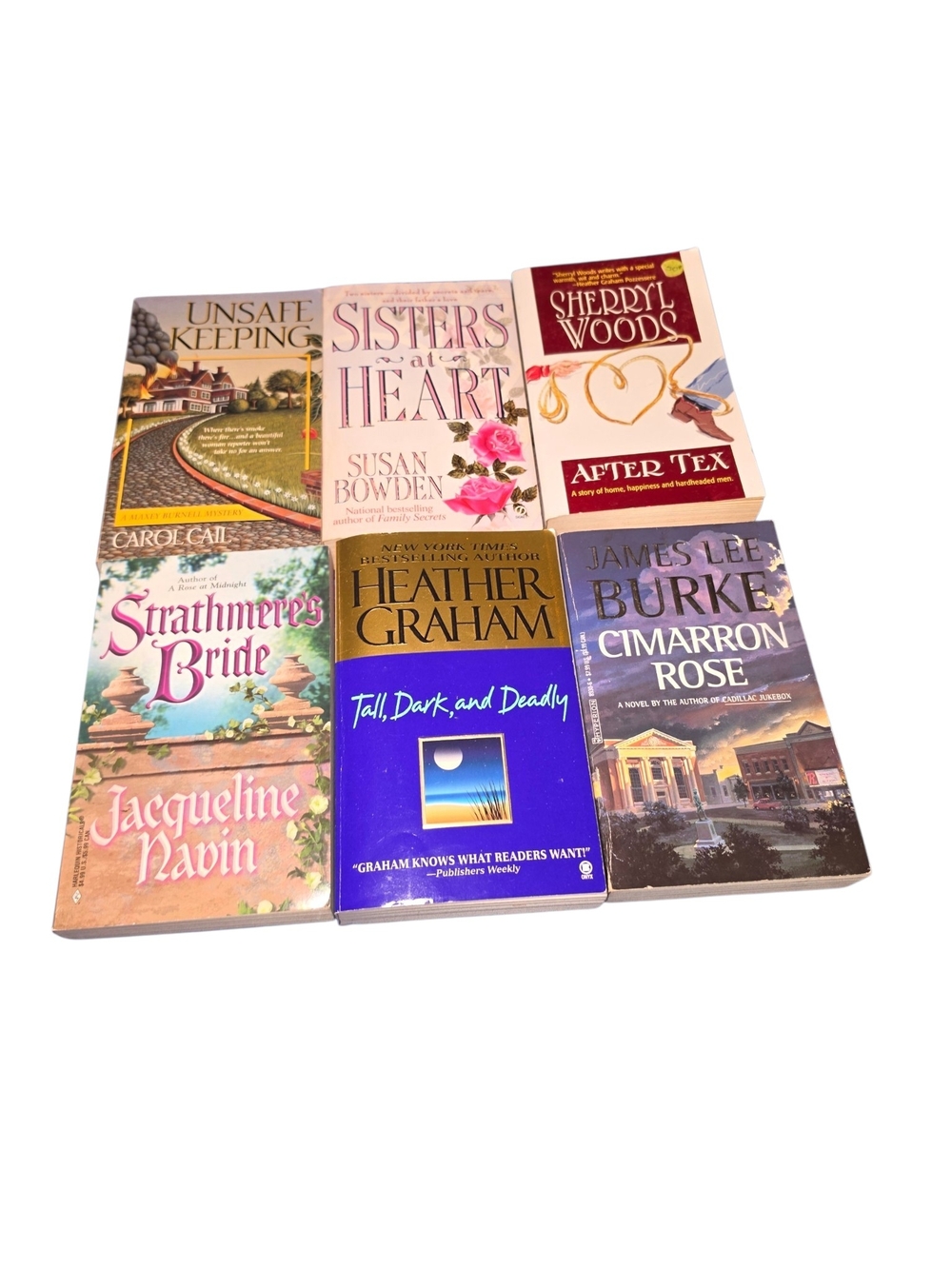 Vintage Paperback Book Lot of 6 Romance Mystery Sherryl Woods Heather Graham